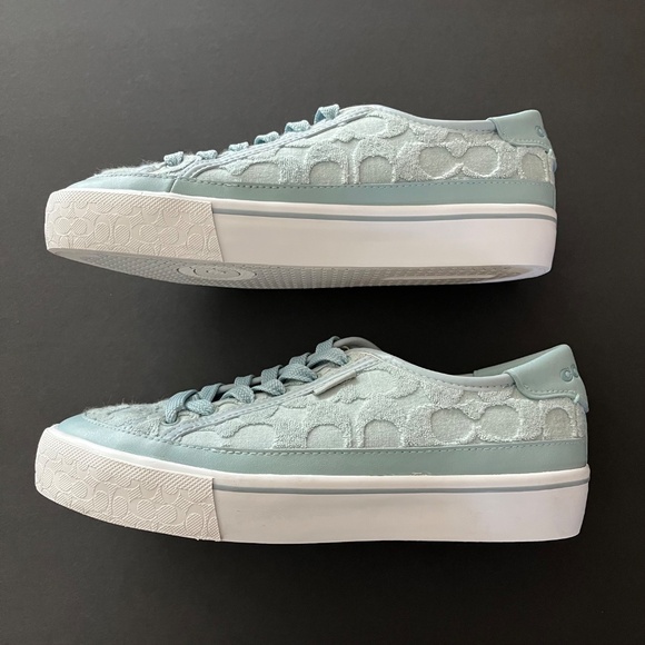 Women’s COACH Citysole Platform Sneakers in Signature Terry Cloth Aqua Size 8B - Picture 5 of 13